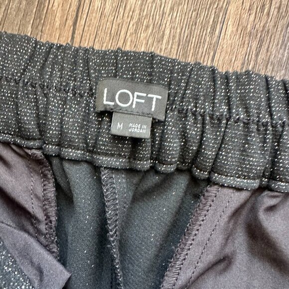 LOFT Women's Sparkly Black Tapered Pants - Size M - Picture 3 of 4